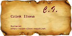 Czink Ilona névjegykártya
